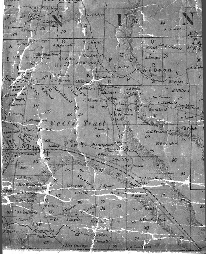 1858 Map of the Town of Nunda SW Section